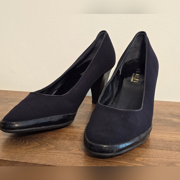 NWOT Amalfi By Rangoni Firenze Black Leather Heels Women's Size 10N - Picture 3 of 12